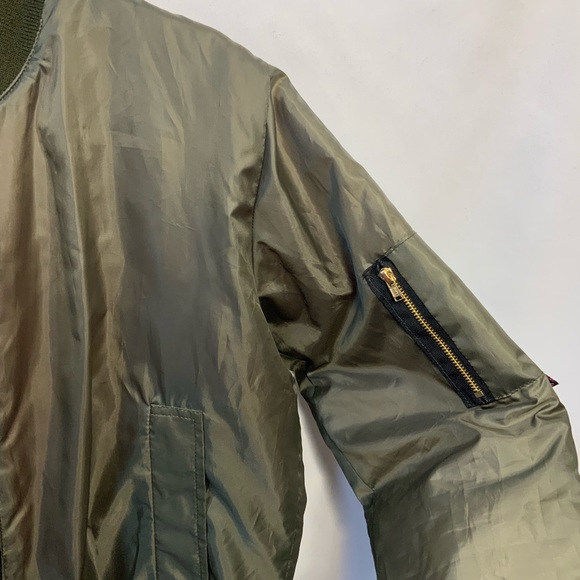 Reclaimed Vintage Olive Green Women’s Lightweight Bomber Jacket - Picture 6 of 9